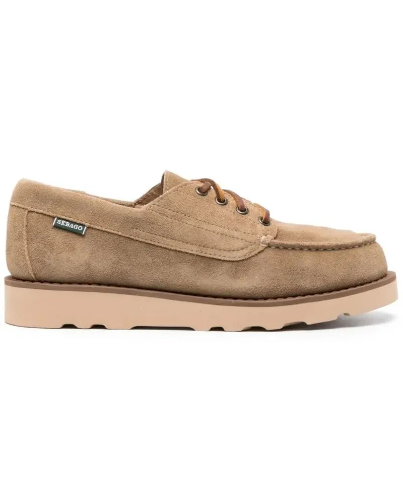 Sebago Beige Leather Moccasin-Style Low Shoes With Lace-U beige Beige