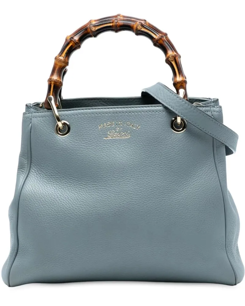 Gucci Hobo Bags Small Calfskin Bamboo Shopper Satchel blau Blau