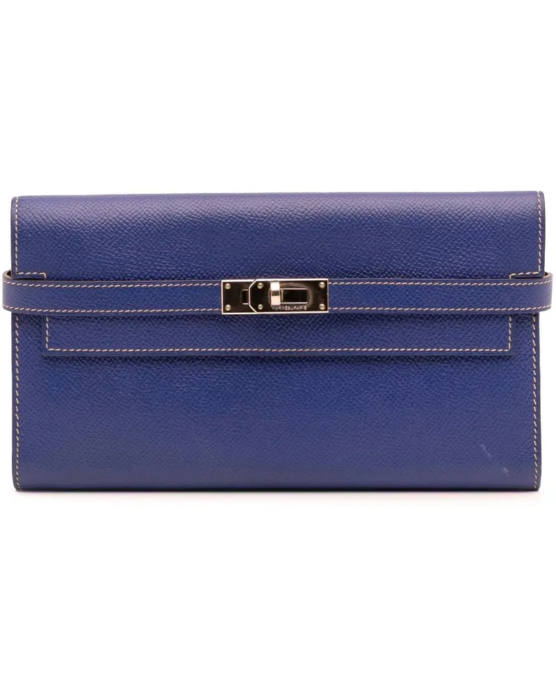 Hermès Portemonnaie Epsom Kelly Longue Wallet blau Blau