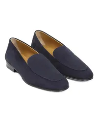 The Row Loafers & Ballerinas Sophie Navy Blue Suede Goat Leather Loafers Blau