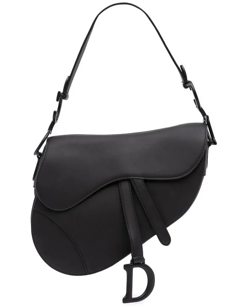 Dior Hobo Bags Ultra Matte Calfskin Saddle Bag schwarz Schwarz