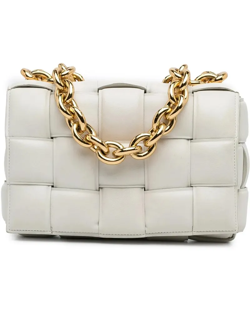 Bottega Veneta Hobo Bags 2019-2024 Nappa Intrecciato Padded Chain Cassette weiß Weiß