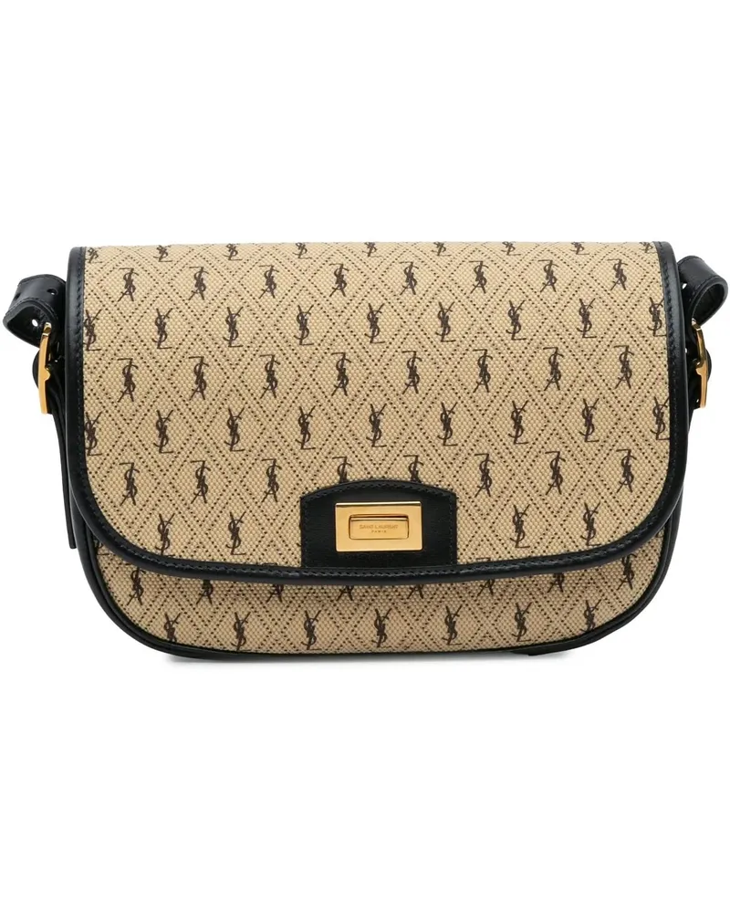 Saint Laurent Hobo Bags 2019 Medium Canvas Monogram All Over Crossbody braun Braun