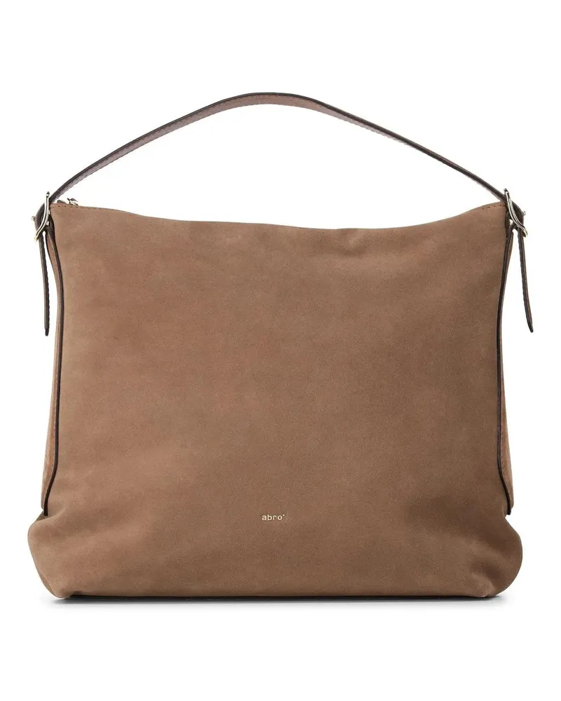 Abro Crossbody Bags Hobo Bag Carina aus Veloursleder braun Braun
