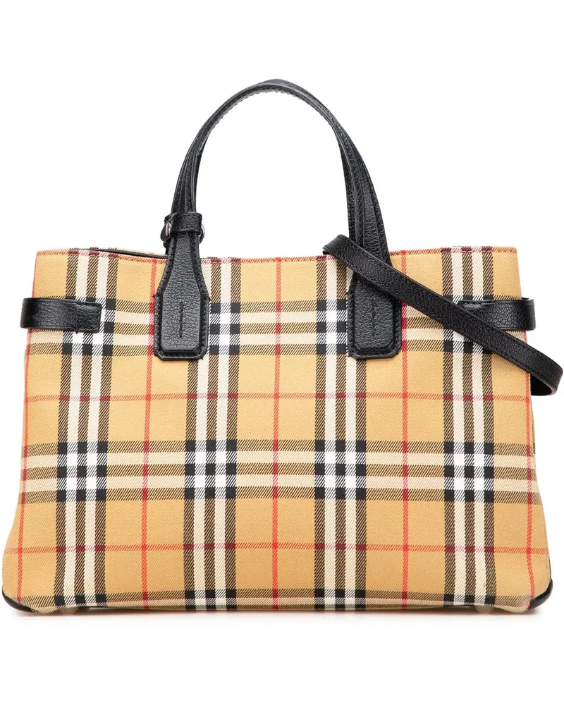 Burberry Hobo Bags Medium House Check Canvas Banner Satchel braun Braun