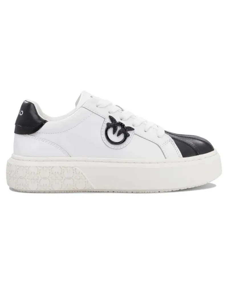 Pinko Low-Top Sneaker Slip-On Sneakers With Leather weiß Weiß