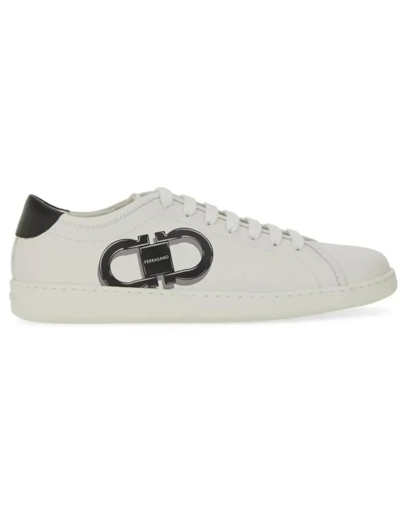 Ferragamo Low-Top Sneaker "Double Gancini" Sneakers weiß Weiß