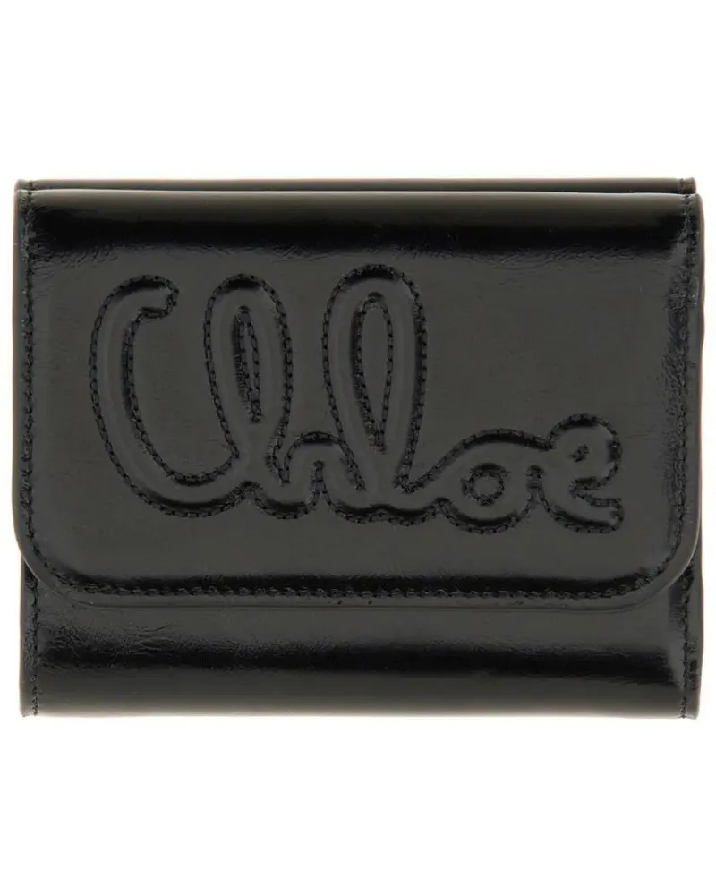 Chloé Portemonnaie C  Small Trifold Wallet schwarz Schwarz