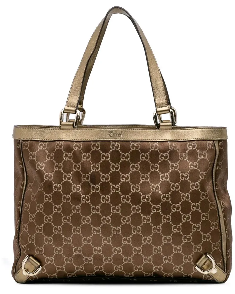 Gucci Shopper 2000-2015 GG Satin Abbey D Ring Tote braun Braun