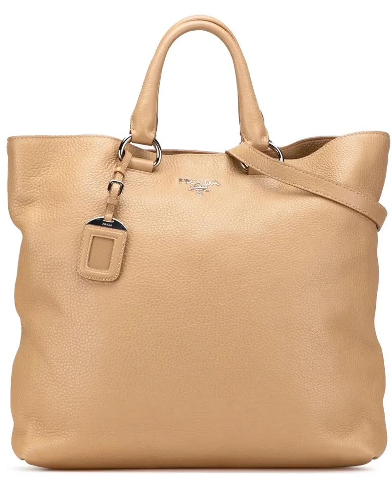 Prada Hobo Bags Vitello Daino Open Convertible Tote braun Braun