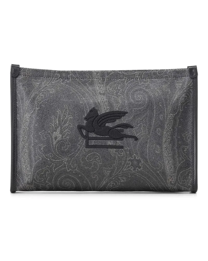 Etro Crossbody Bags Pouch mit Paisley-Muster schwarz Schwarz