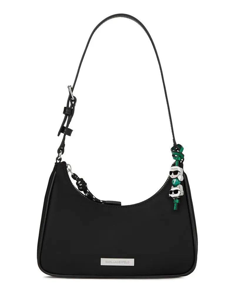 Karl Lagerfeld Hobo Bags Ikon Nylon Mini-Schultertasche schwarz Schwarz
