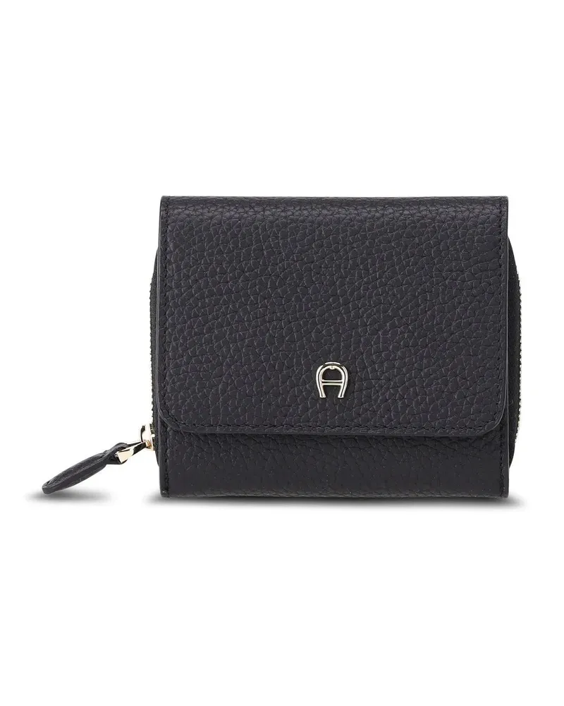 Aigner Portemonnaie Portemonnaie Savannah aus Leder schwarz Schwarz