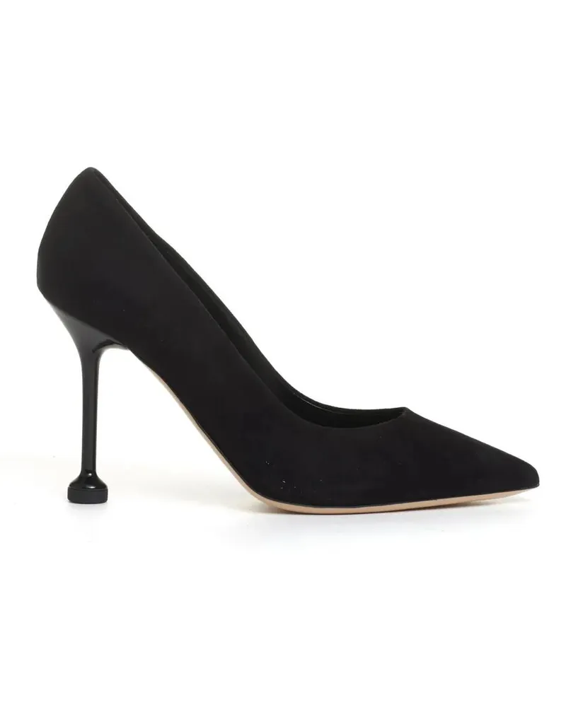 NINALILOU Hohe Schuhe 100mm Black Suede Pump With Pointed Toe And Suede schwarz Schwarz