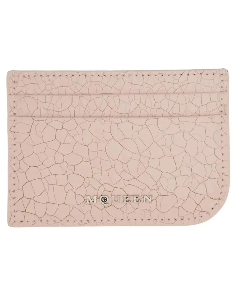 Alexander McQueen Portemonnaie Leather Card Holder pink Rosa