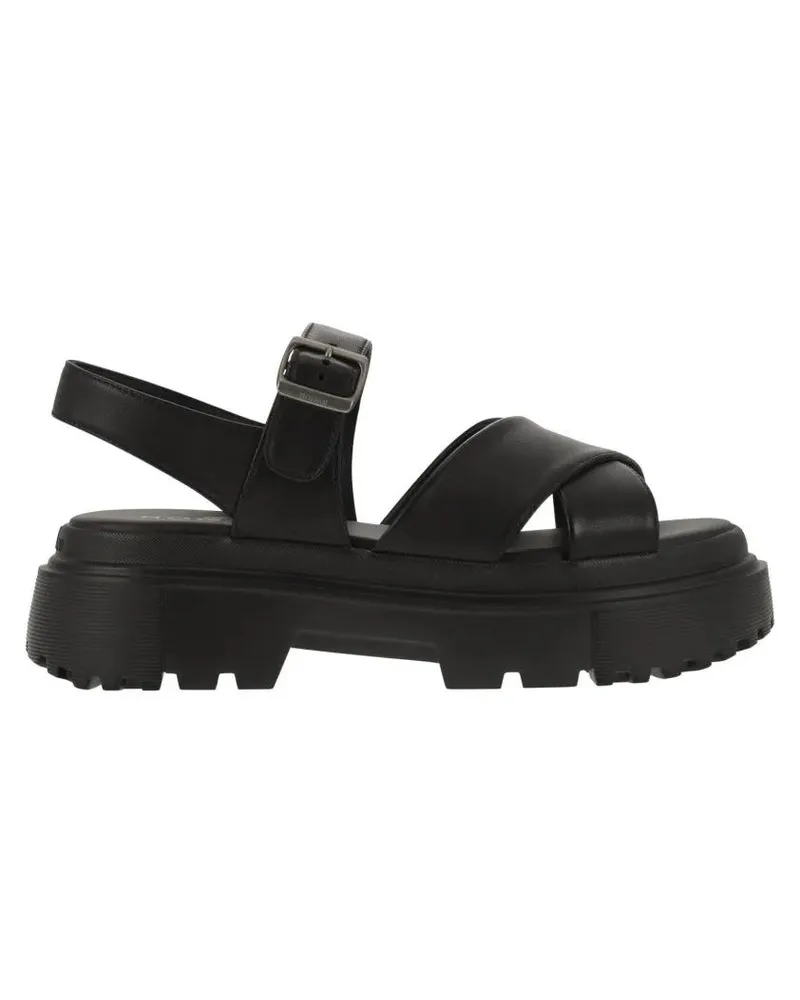Hogan Sandalen Leather Sandal With Midsole schwarz Schwarz