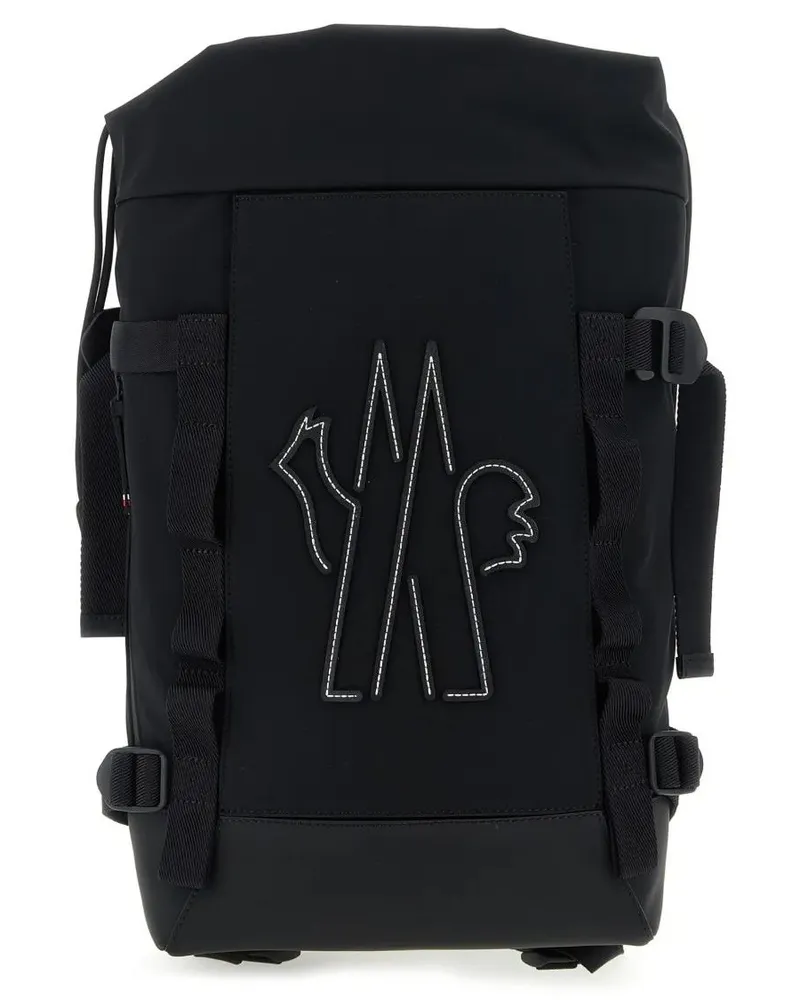 Moncler Rucksäcke Logo Embroidery Backpack schwarz Schwarz