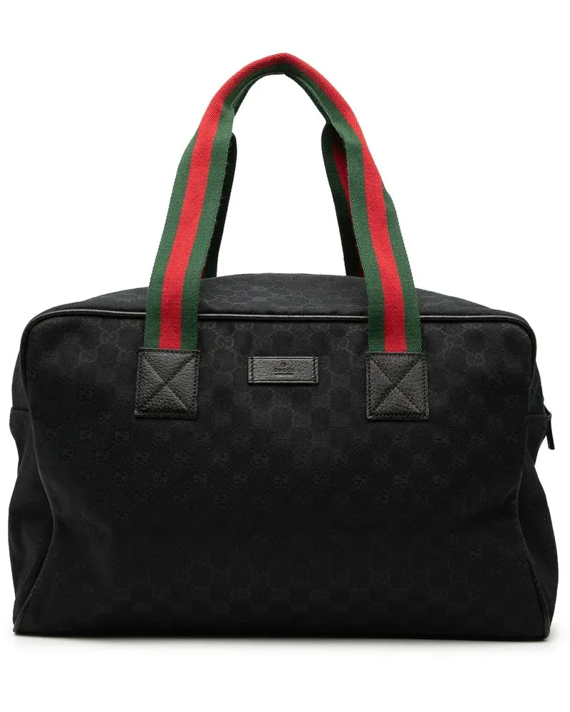 Gucci Weekender GG Canvas Web Travel Bag schwarz Schwarz