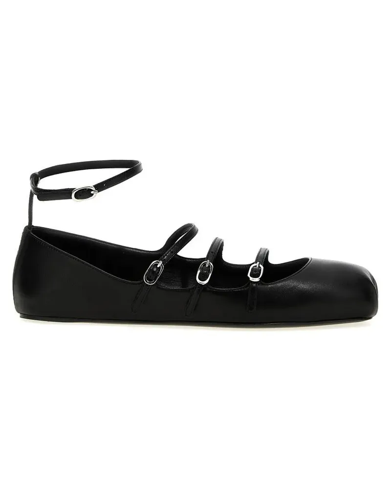 Alexander McQueen Leather Strap Ballet Flats schwarz Schwarz