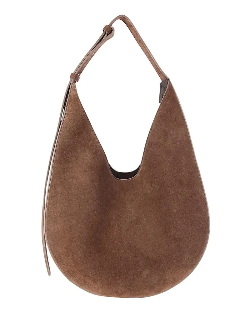 Aesther Ekme Hobo Bags Brown Suede-Effect Calfskin Hobo Bag braun Braun