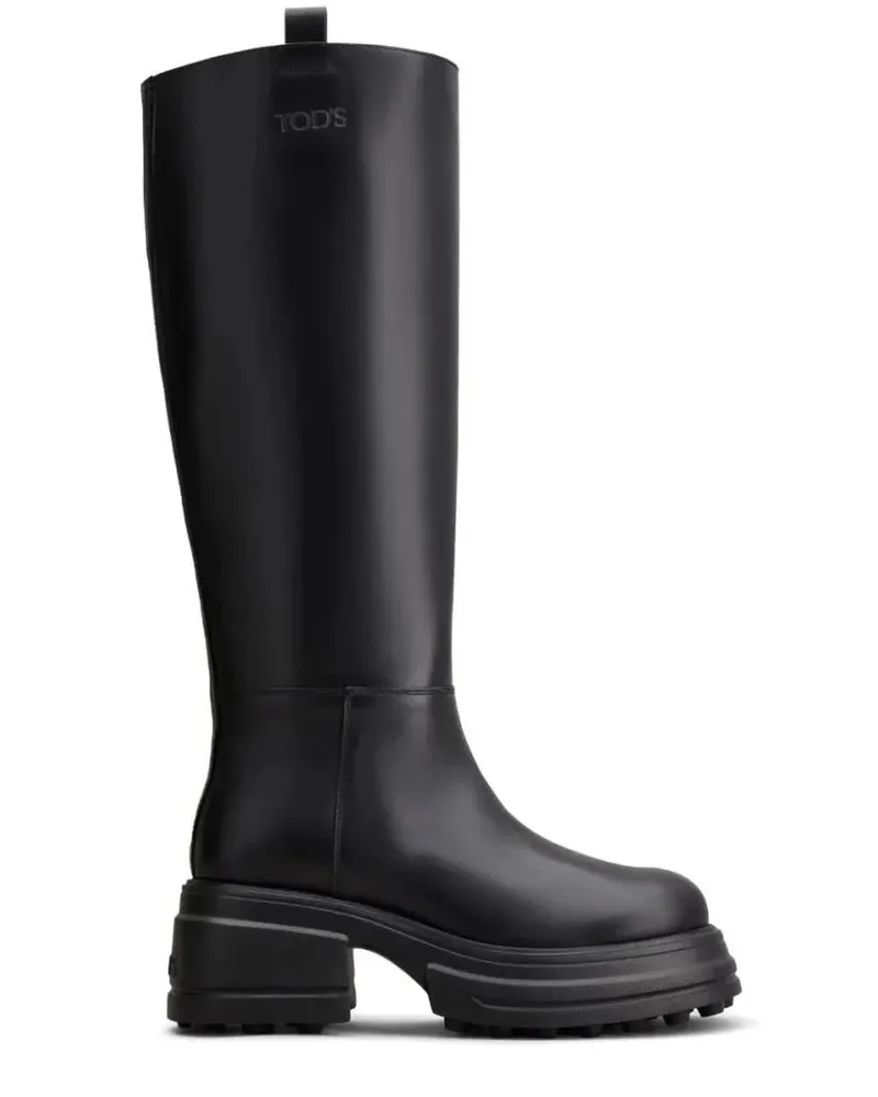 TOD'S Stiefel Minimalist Closed Long Boots With Textured Sole schwarz Schwarz