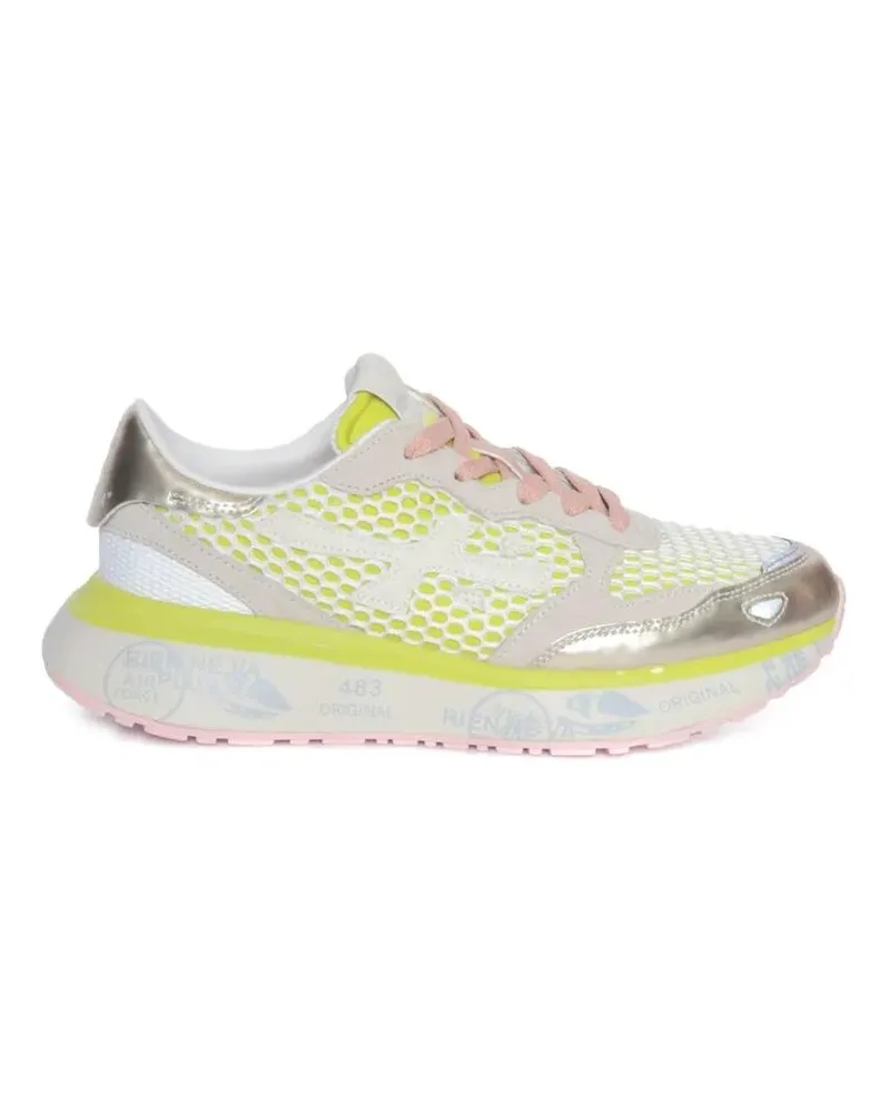 Premiata Low-Top Sneaker Breathable Mesh Sneakers With Metallic Accents gelb Gelb
