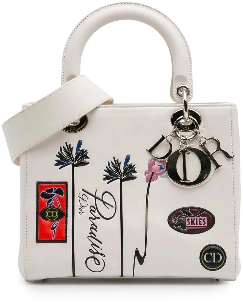 Dior Hobo Bags Medium Lambskin Paradise Lady Dior weiß Weiß