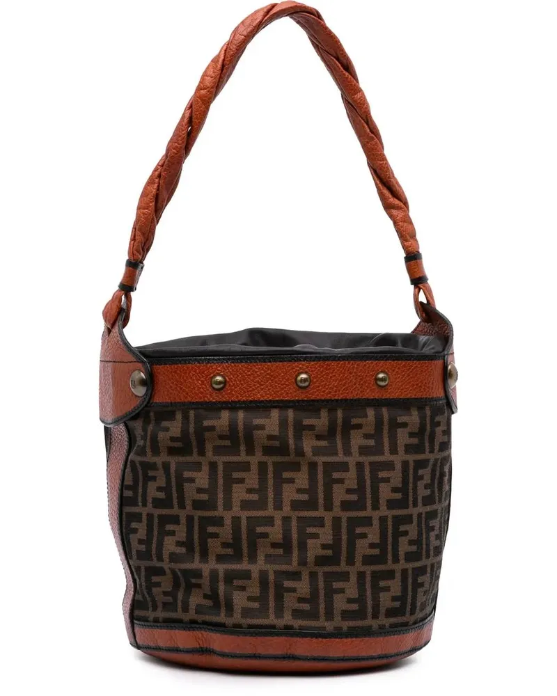 Fendi Hobo Bags Zucca Canvas Palazzo Bucket Bag braun Braun