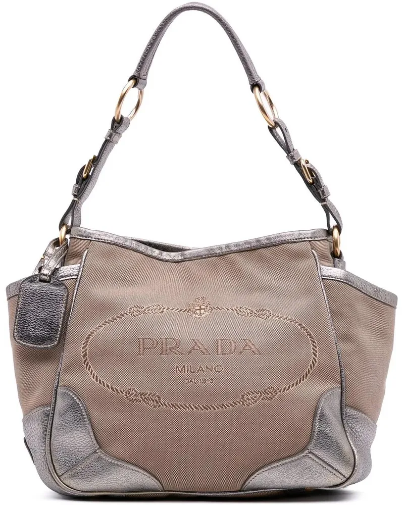 Prada Shopper Canvas Canapa Logo Tote braun Braun