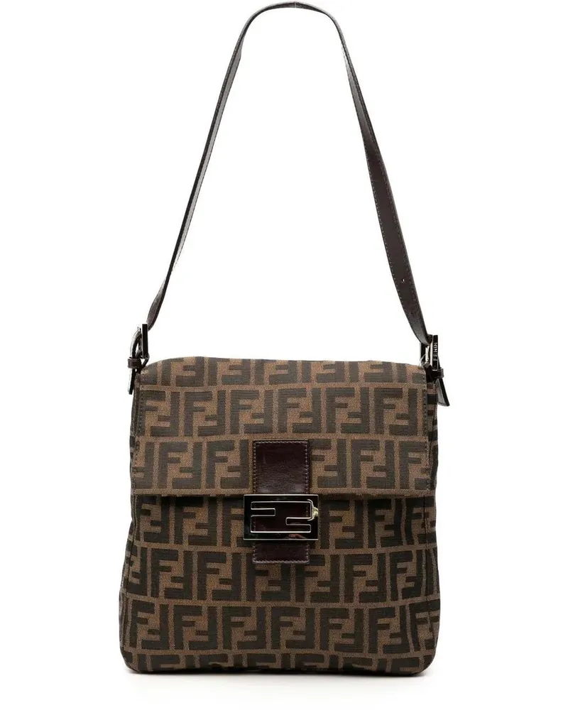 Fendi Hobo Bags Zucca Canvas Shoulder Bag braun Braun