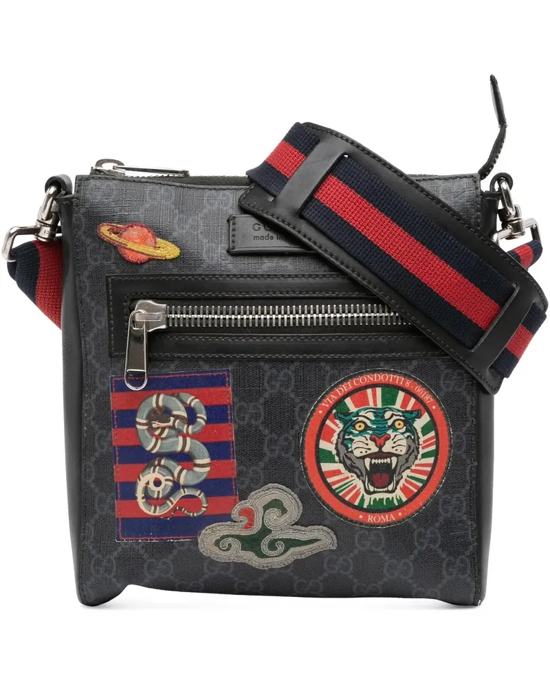 Gucci Hobo Bags GG Supreme Night Courrier Messenger Bag schwarz Schwarz