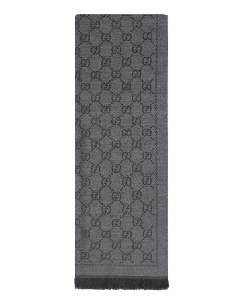 Gucci Tücher & Schals Fringed Grey Wool Scarf grau Grau