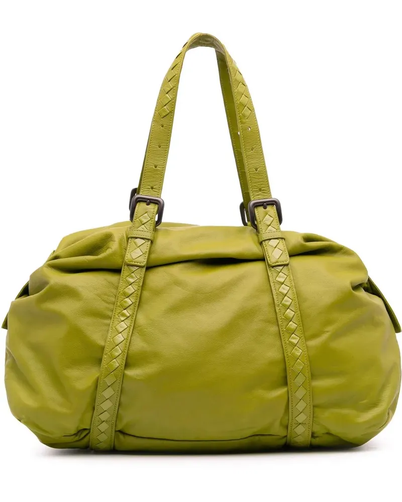 Bottega Veneta Weekender Intrecciato Trimmed Nappa Travel Bag grün Grün