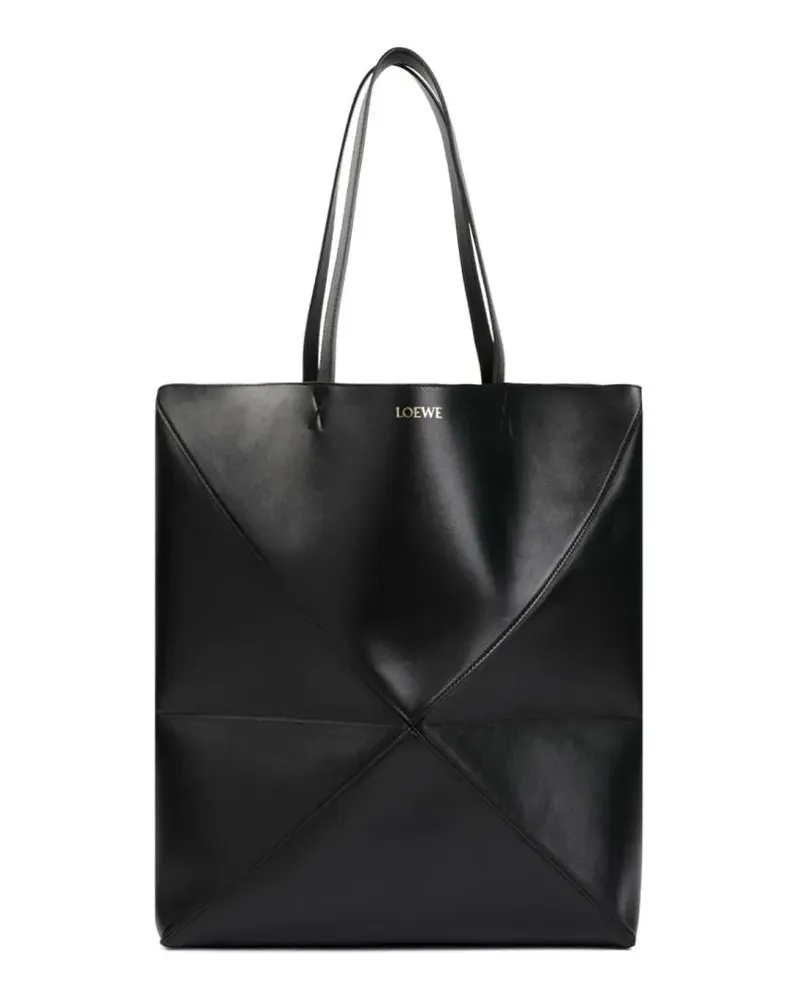 Loewe Shopper & Totes Architectural Black Calf Leather Tote Bag schwarz Schwarz