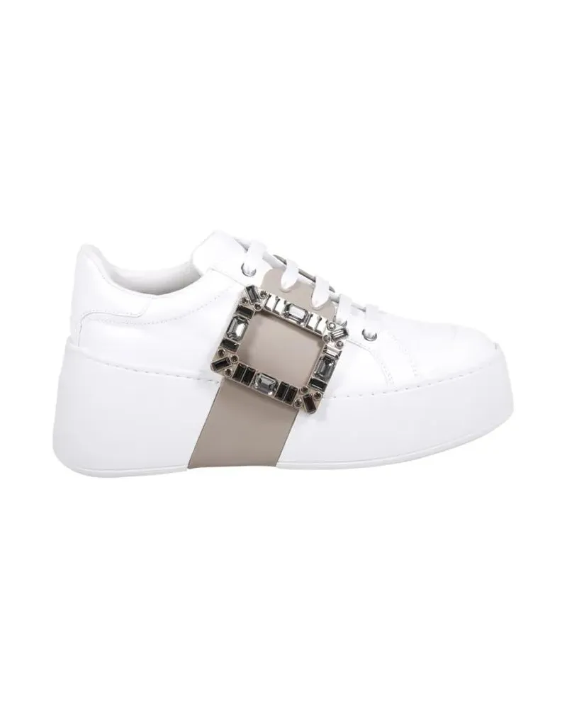 Roger Vivier Low-Top Sneaker Viv Skate High Strass Sneaker weiß Weiß