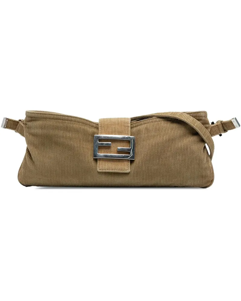 Fendi Hobo Bags Corduroy Baguette Pochette braun Braun