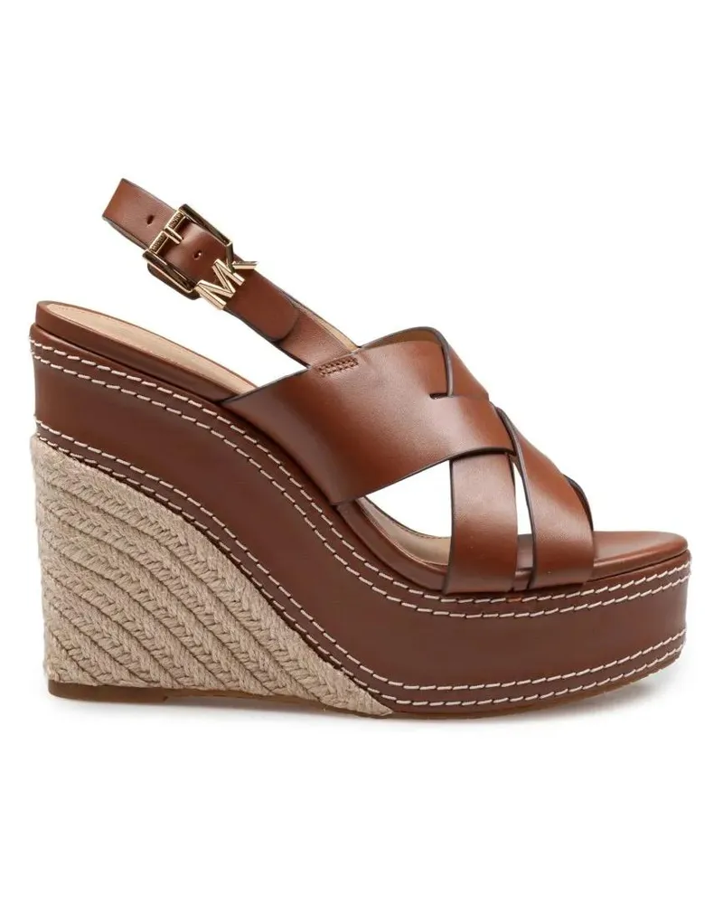 Michael Kors Sandalen Nora Wedge Sandal In Leather Color braun Braun
