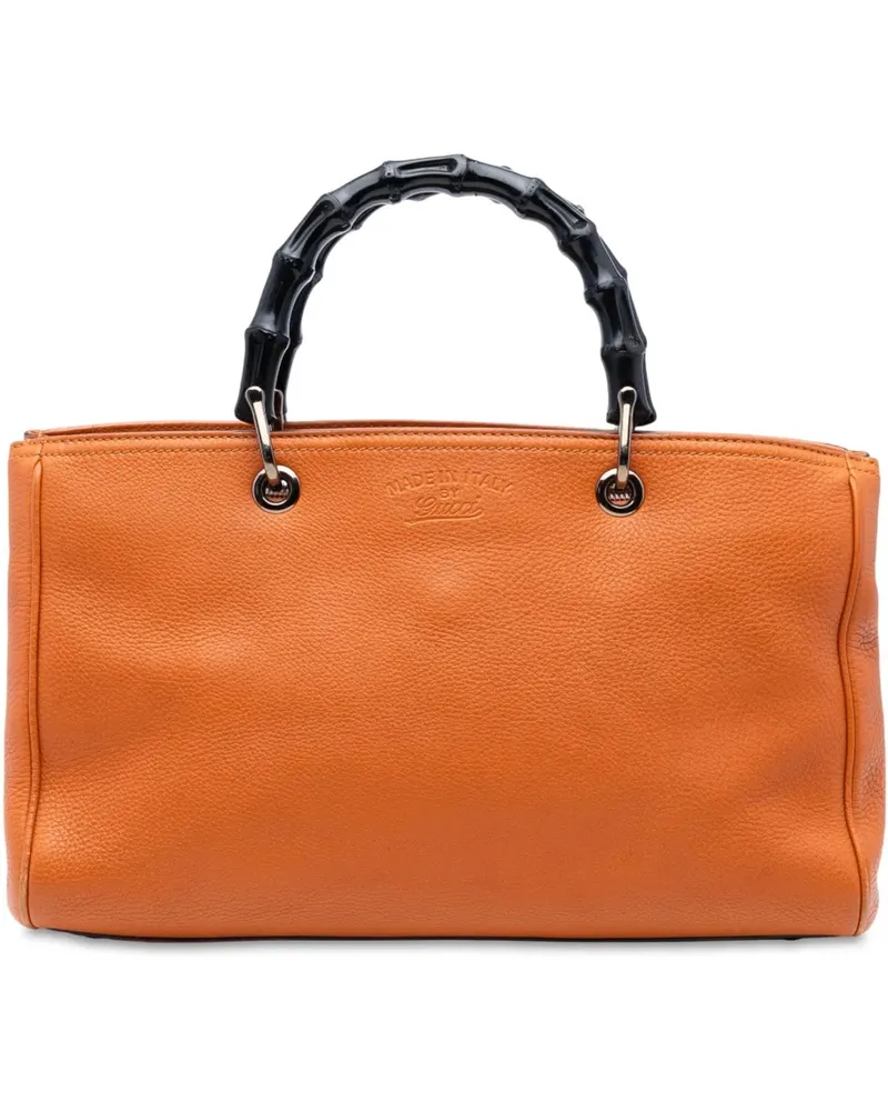 Gucci Hobo Bags Medium Calfskin Bamboo Shopper Satchel orange Orange