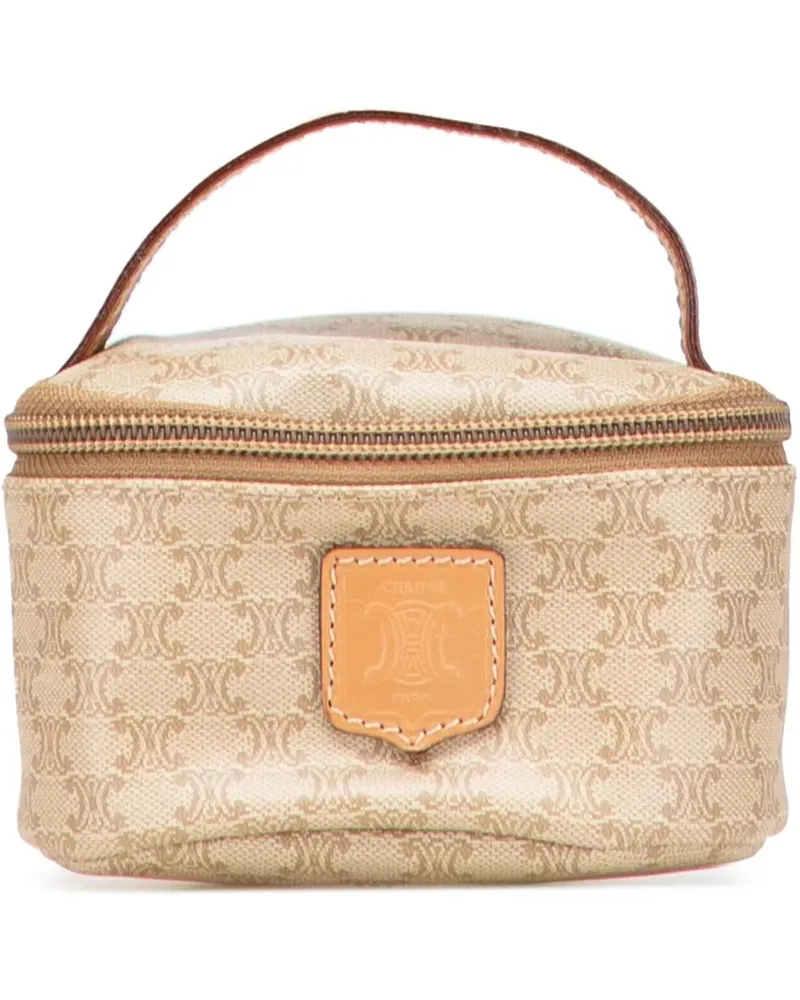 Celine Kosmetiktaschen Macadam Coated Canvas Vanity Bag braun Braun