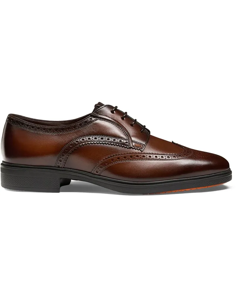Santoni Men's leather Easy brogue laceup weiß Weiß
