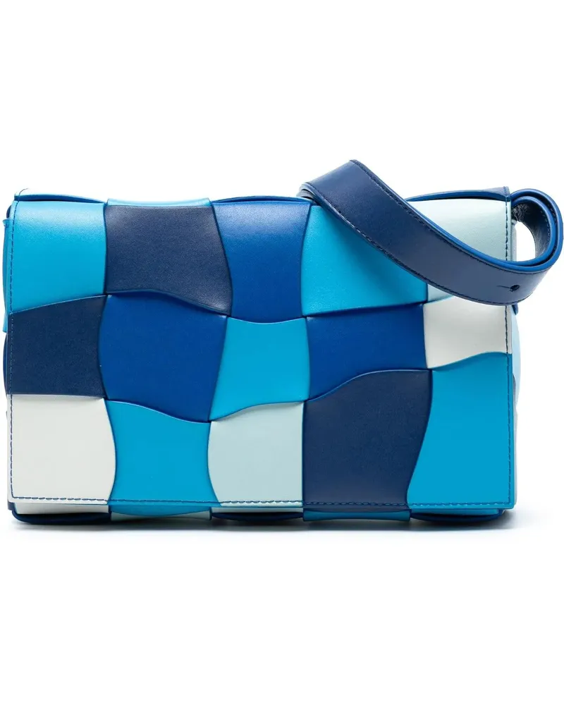 Bottega Veneta Hobo Bags Nappa Intrecciato Wavy Cassette Crossbody blau Blau