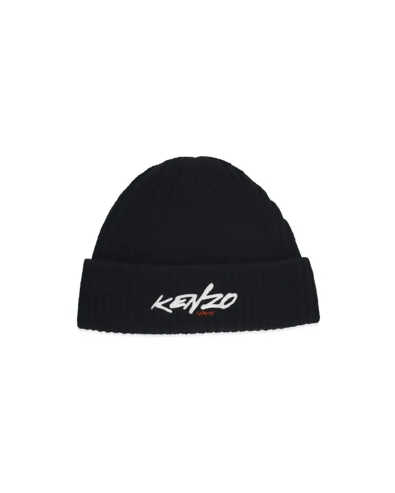 Kenzo Caps & Mützen Wool And Cotton Beanie schwarz Schwarz