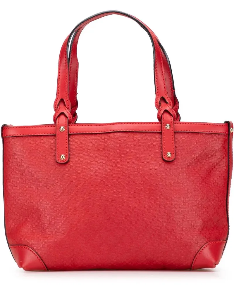 Gucci Shopper Small Diamante Leather Craft Tote rot Rot