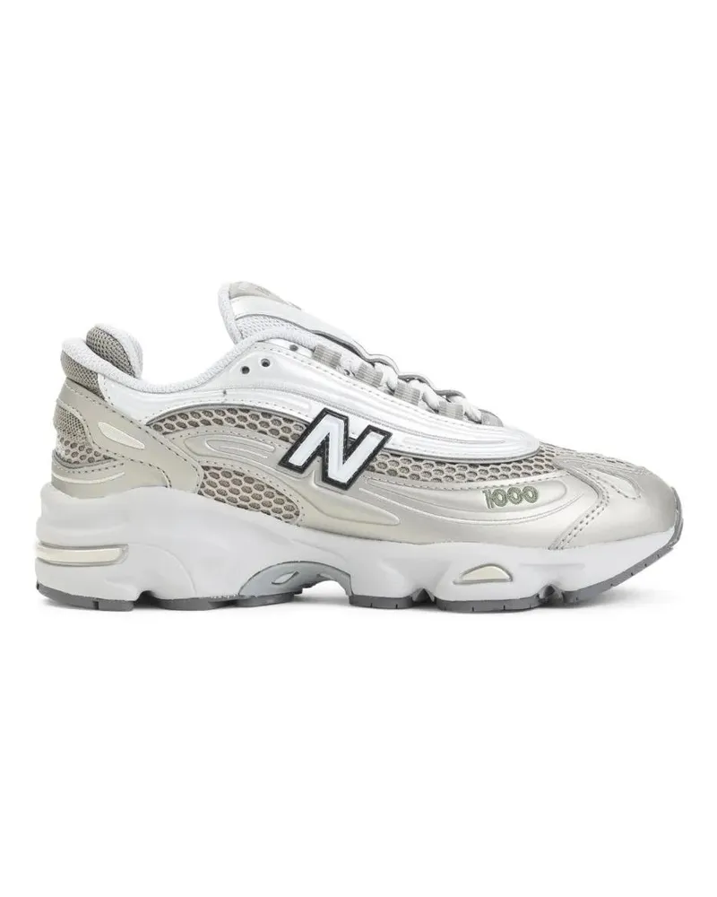 New Balance Low-Top Sneaker Metallic Finish Leather Sneakers With Chunky Sole silberfarben 