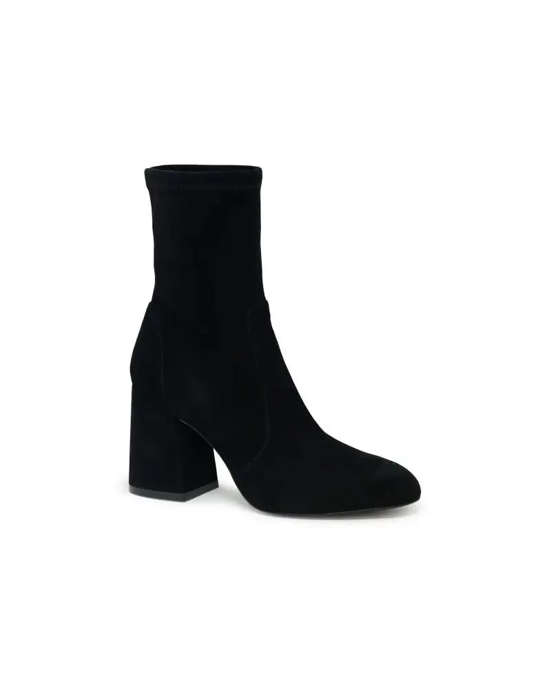 Stuart Weitzman Stiefel Sf414 Black Suede Flareblock 85 Stretch Bootie schwarz Schwarz