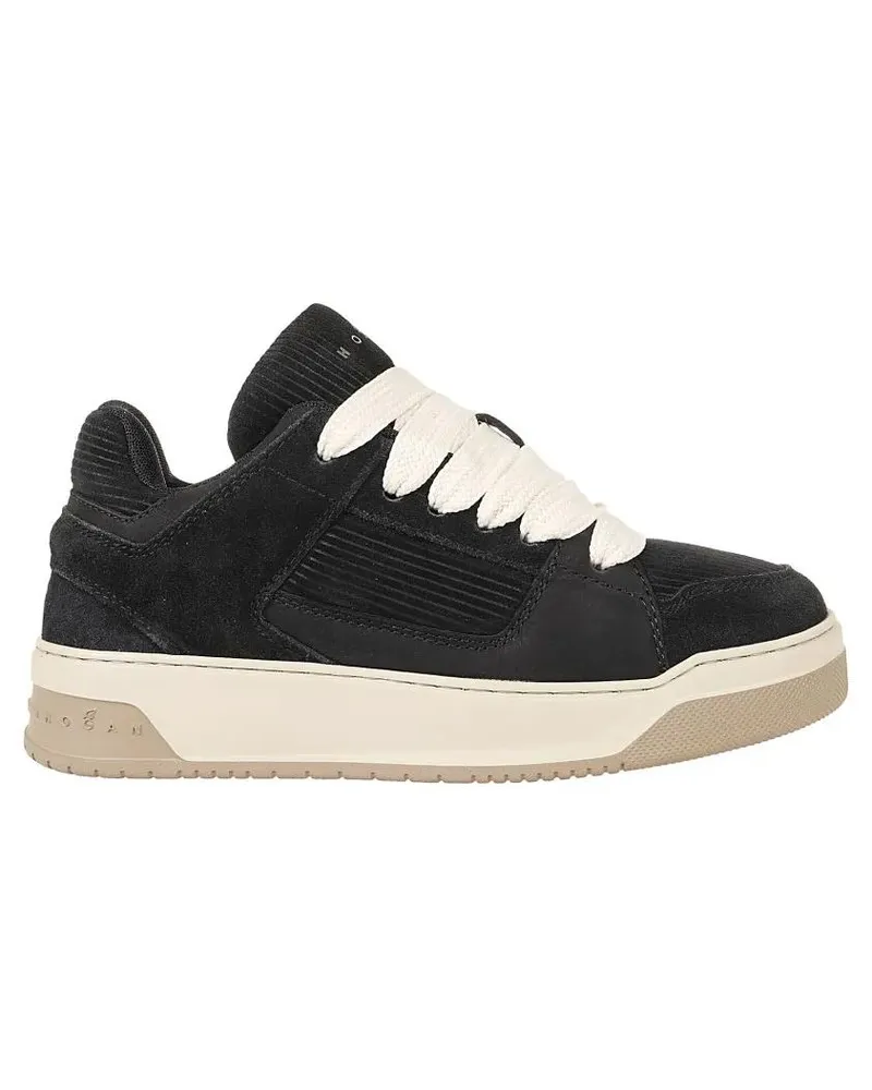 Hogan Low-Top Sneaker H667 Sporty Black Sneakers With Leather schwarz Schwarz