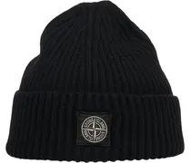 Caps & Mützen Knit beanie with logopatch schwarz