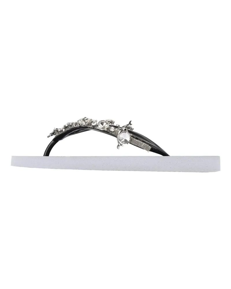 uzurii Slipper & Pantoletten Zehentrenner Chrystal Dolphin weiß Weiß