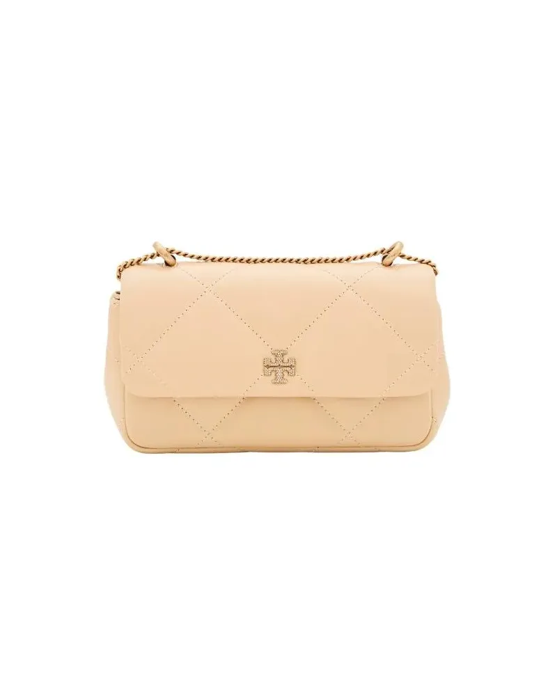 Tory Burch Hobo Bags Kira Diamond Quilt Pave Mini Flap Bag beige Beige
