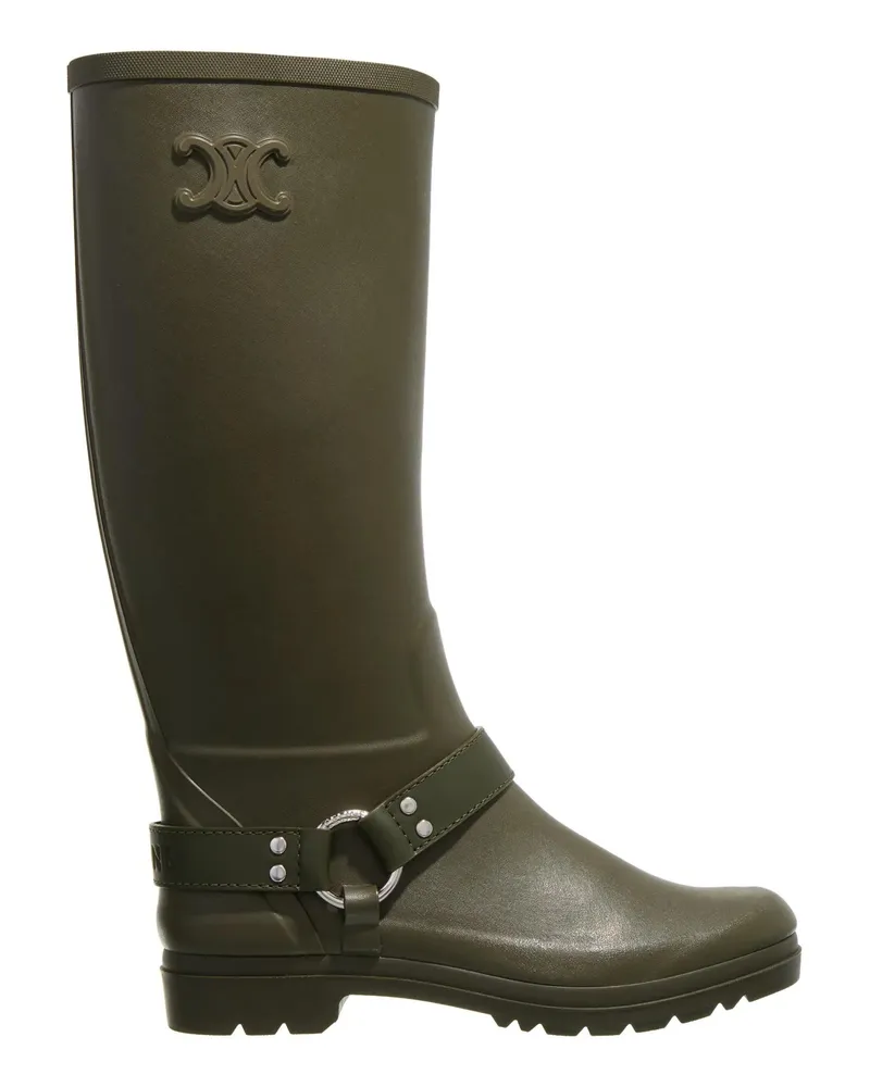 Celine Stiefel Biker Boot grün Grün